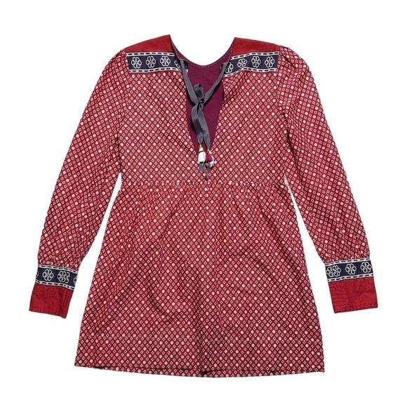 Alix of Bohemia Red Ruby Doll Long Sleeve Mini Dress US L - Picture 13 of 13